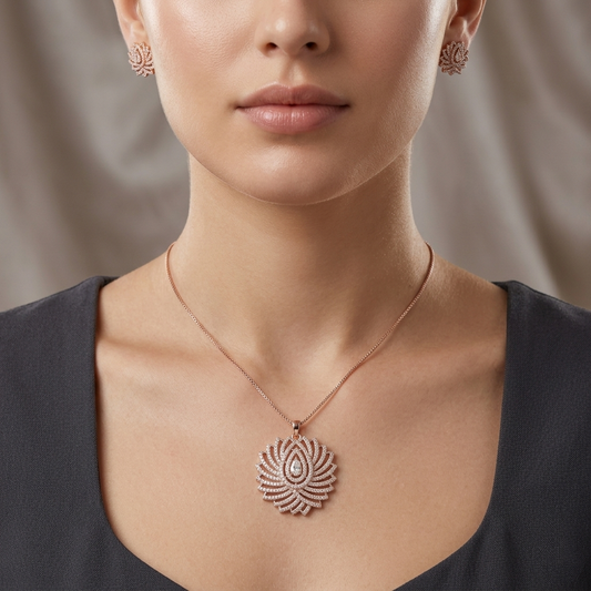 Radiant Lotus Pendant Set