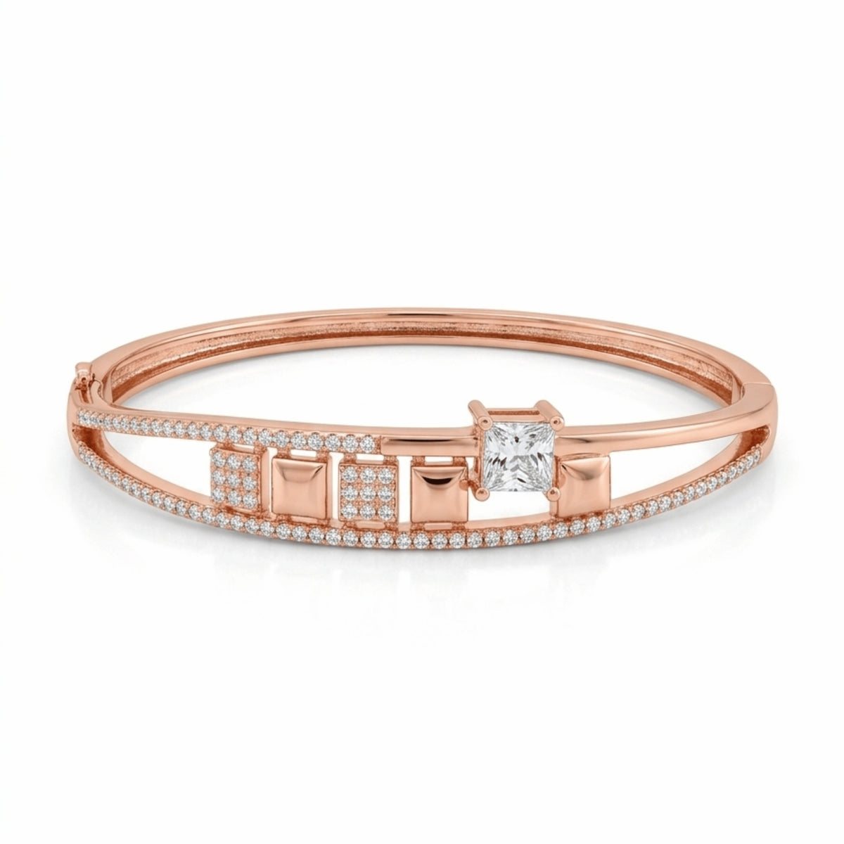 The Rose Gold Geometric Charm Bracelet
