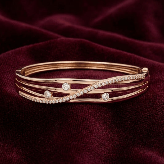 The Rose Gold Infinity Waves Bracelet