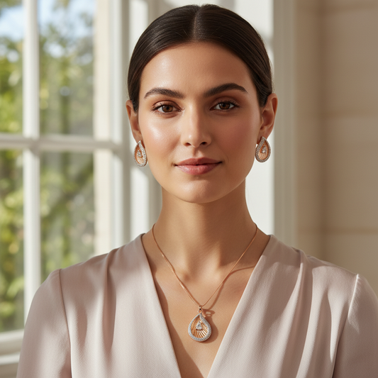 Rose Petal Pendant Set