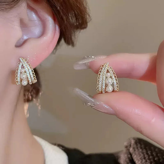 Imperial Scallop Pearl Statement Studs