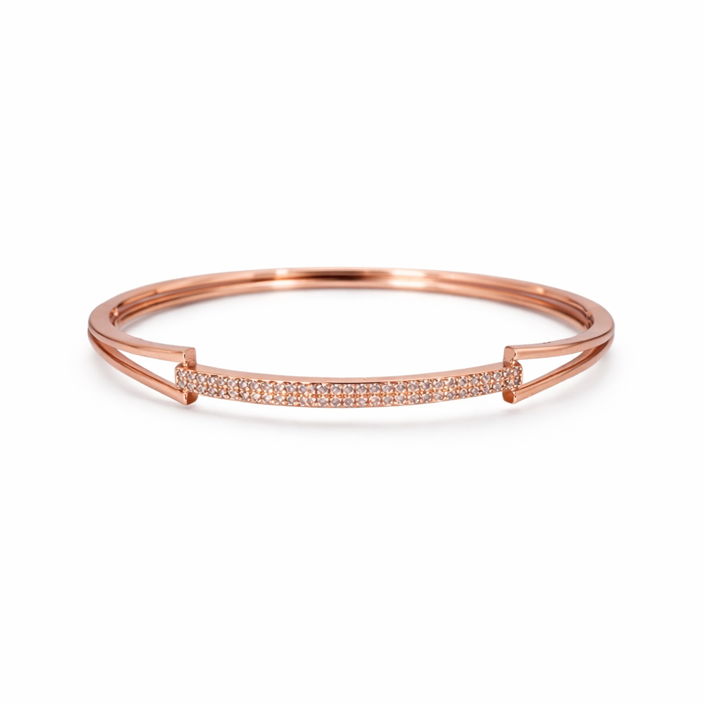 Rose Glimmer Open-Work Bangle
