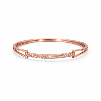Rose Glimmer Open-Work Bangle