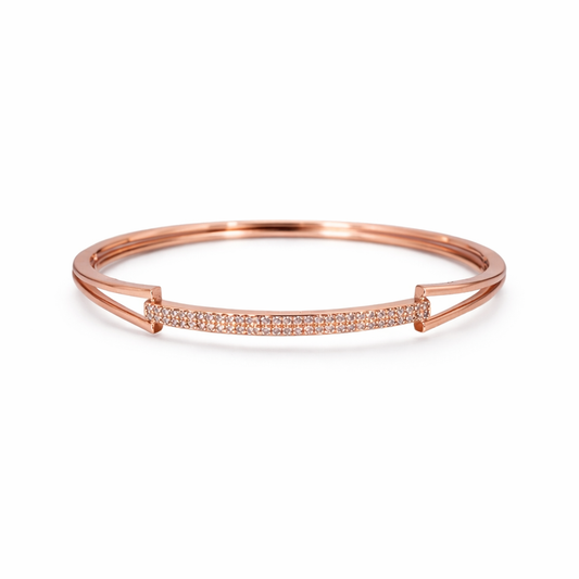 Rose Glimmer Open-Work Bangle