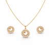 Radiant Floral Ruby Pendant Set