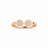Rose Gold Dual Bloom Open Ring