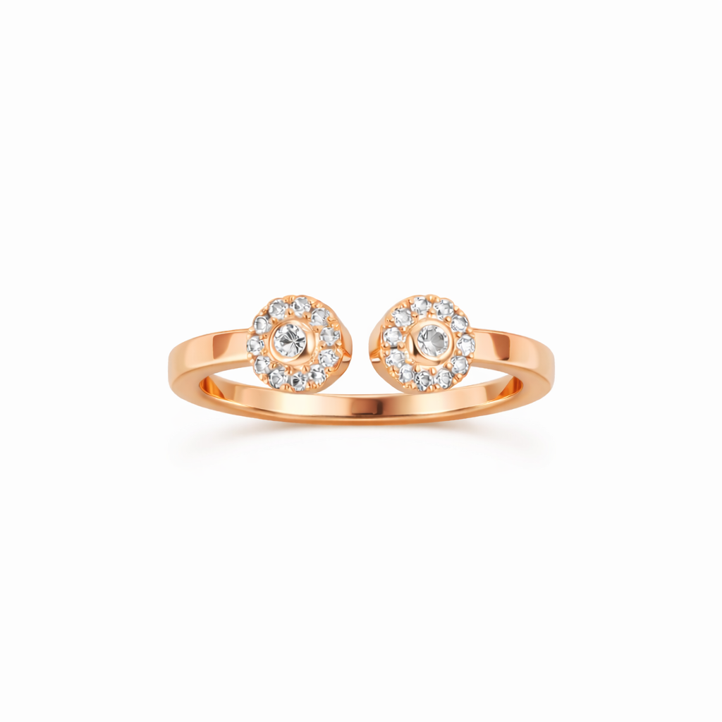 Rose Gold Dual Bloom Open Ring