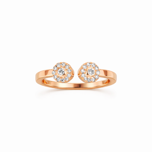 Rose Gold Dual Bloom Open Ring