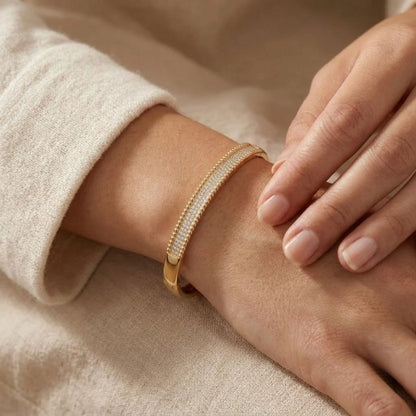 Ollien Perlée Pavé Bangle