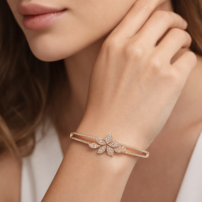 Floral Bloom Diamond Bangle