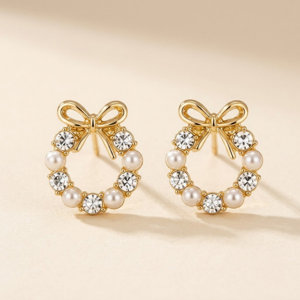 Bow & Bloom Pearl Halo Studs