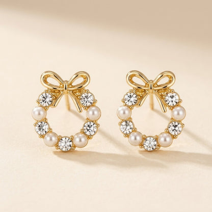 Bow & Bloom Pearl Halo Studs