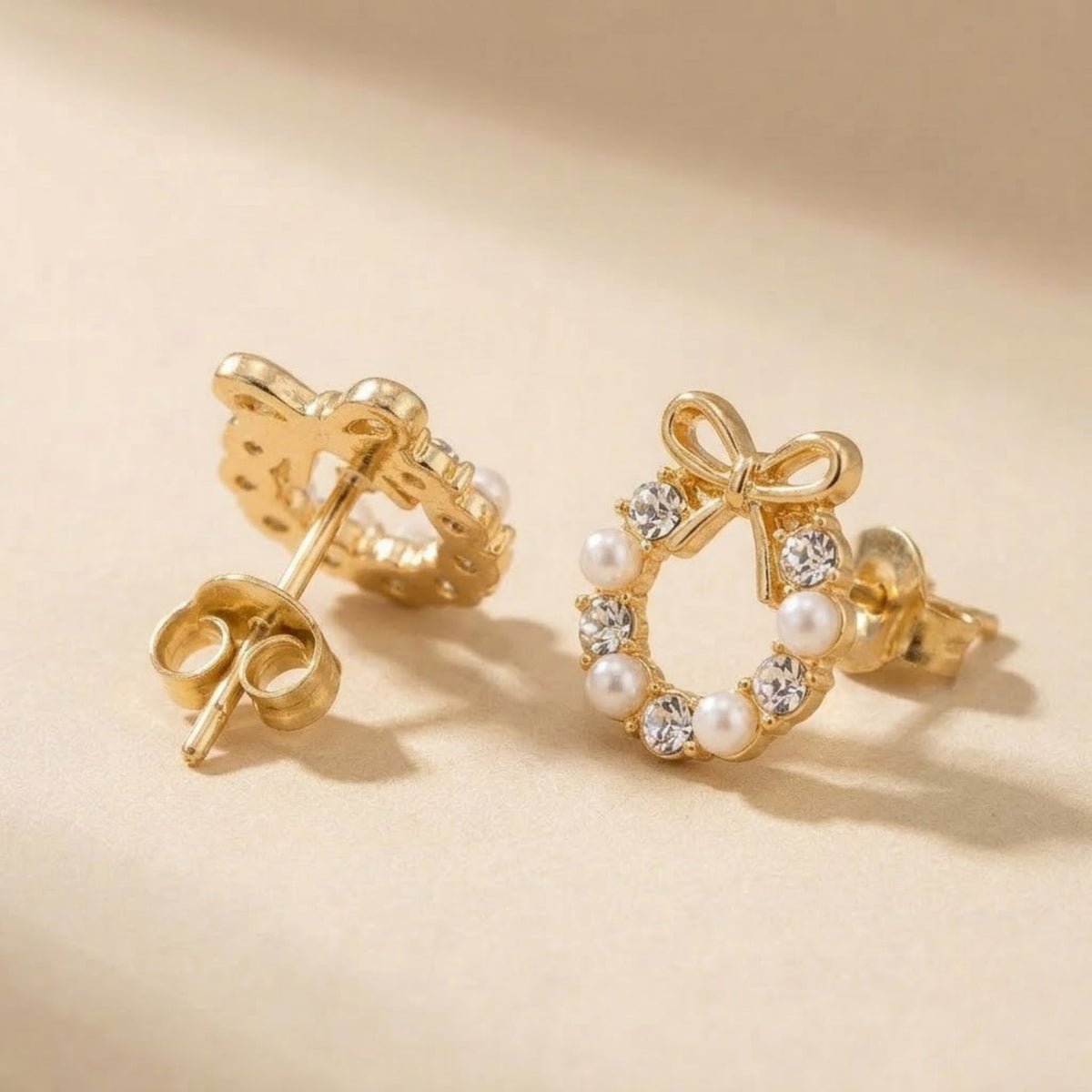 Bow & Bloom Pearl Halo Studs