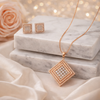 Elegant Rose Lattice Pendant Set