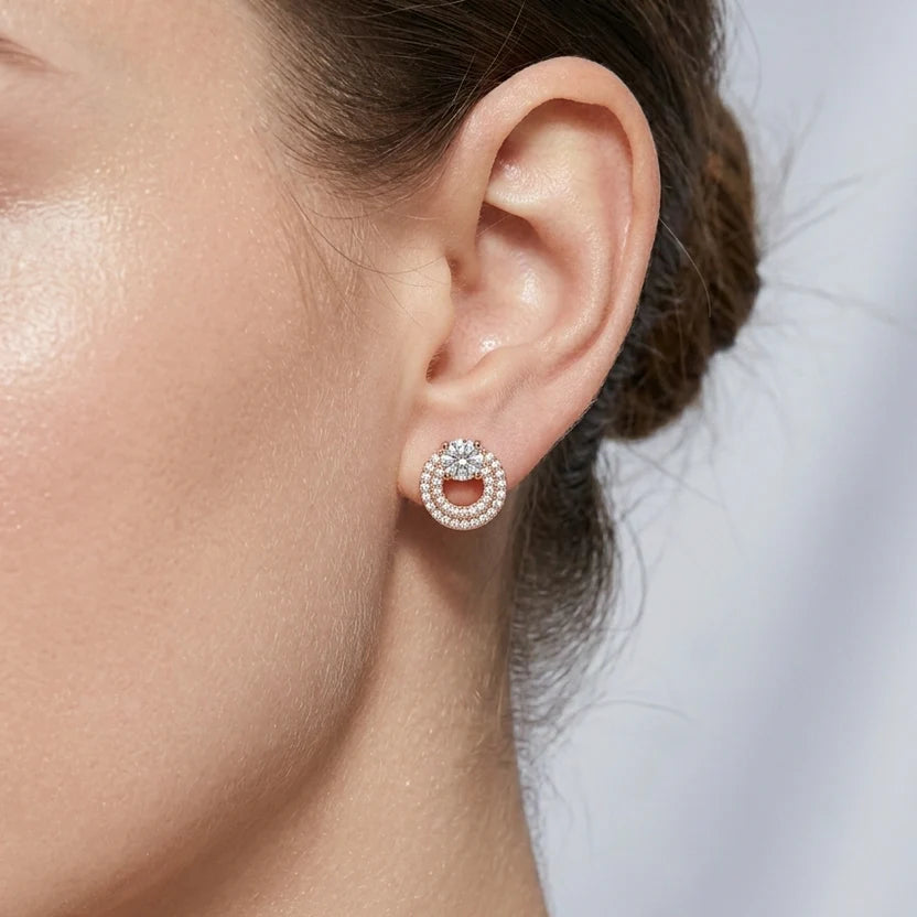 Rose Gold Circular Stud