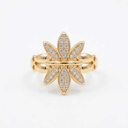 Radiant Floral Star Gold Ring