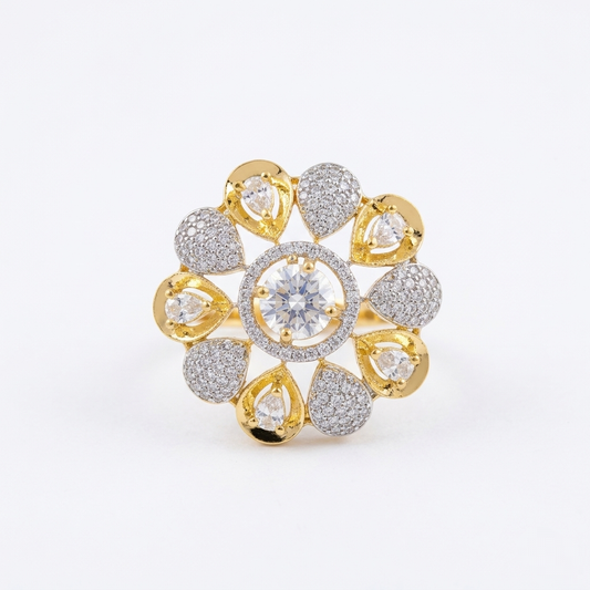 Floral Radiance Sunburst Statement Ring