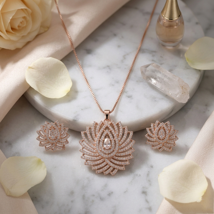 Radiant Lotus Pendant Set