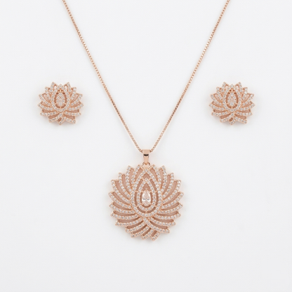 Radiant Lotus Pendant Set