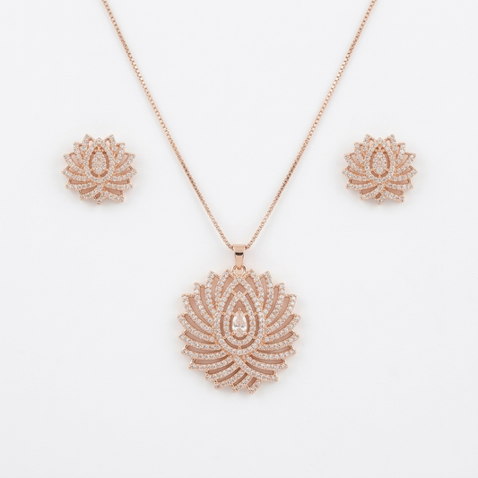 Radiant Lotus Pendant Set