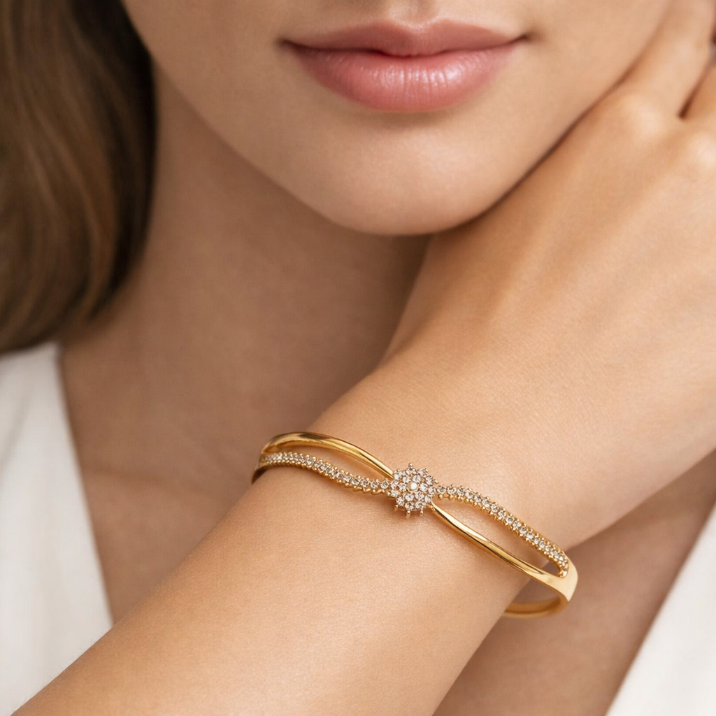 Golden Infinity Diamond Bracelet