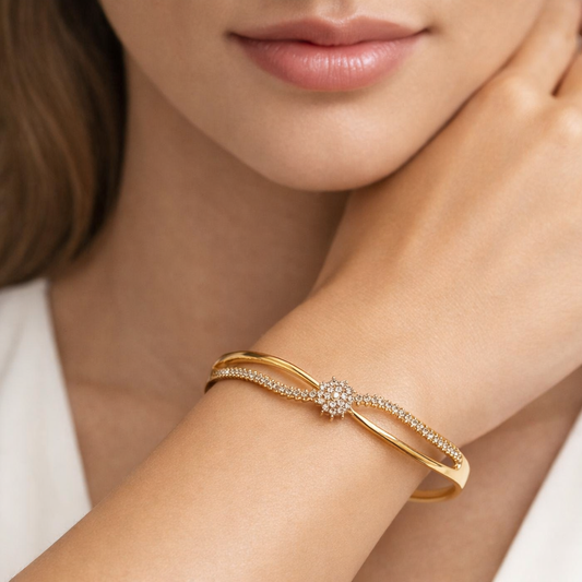 Golden Infinity Diamond Bracelet