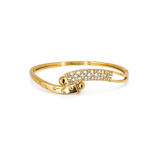 Gilded Wave Zirconia Kada