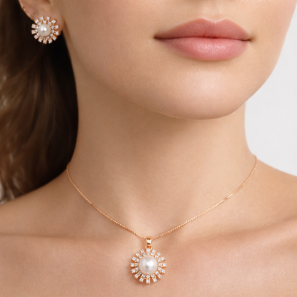 Celestial Pearl Sunburst Jewellery Set