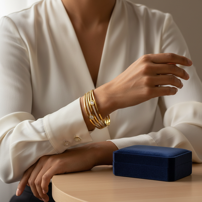 Aura Multi-Row Marquise Bangle