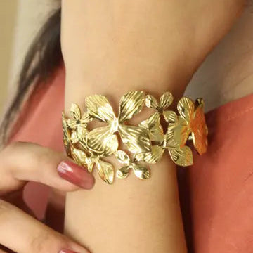 Anti-Tarnishing Gilded Flora Cuff