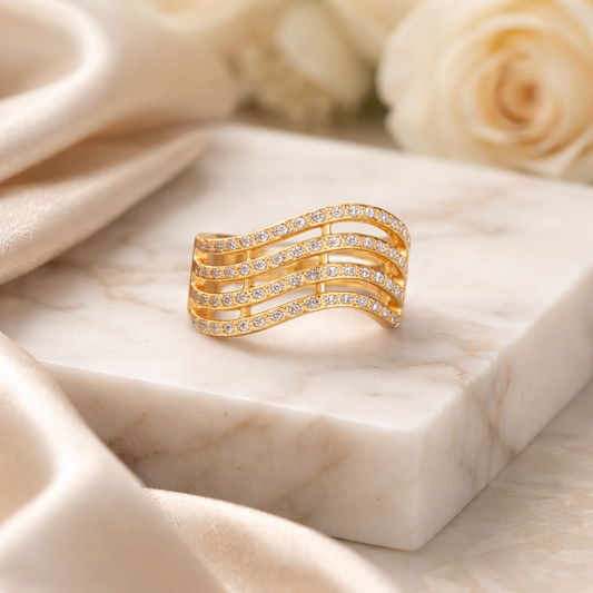 Aria Wave Diamond Statement Ring