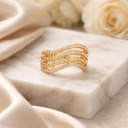 Aria Wave Diamond Statement Ring