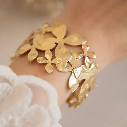 Anti-Tarnishing Gilded Flora Cuff