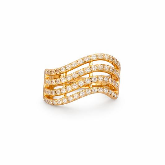 Aria Wave Diamond Statement Ring
