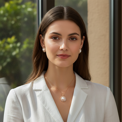 Celestial Pearl Sunburst Jewellery Set