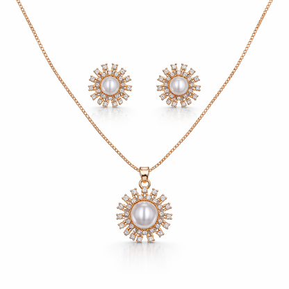 Celestial Pearl Sunburst Jewellery Set
