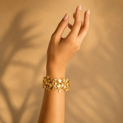 Anti-Tarnishing Gilded Flora Cuff