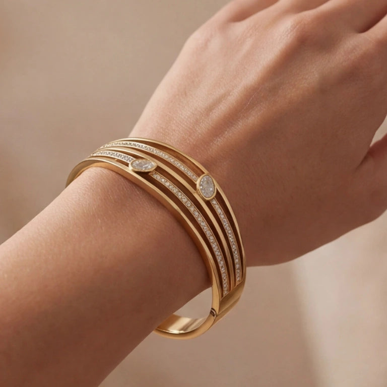 Aura Multi-Row Marquise Bangle