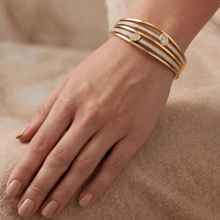 Aura Multi-Row Marquise Bangle