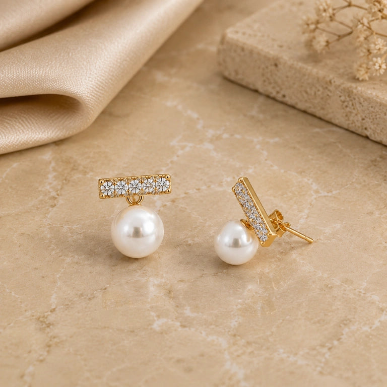 Aurelia Pearl Drop Studs