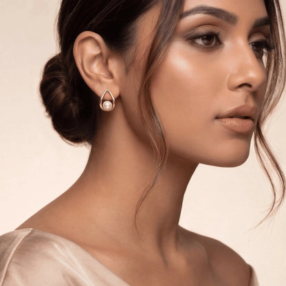 Aurelia Pearl Droplet Studs