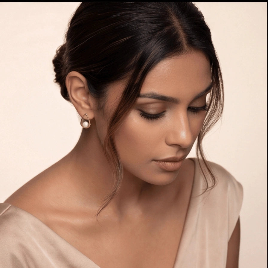 Aurelia Pearl Droplet Studs