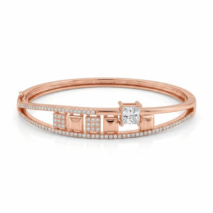 The Rose Gold Geometric Charm Bracelet