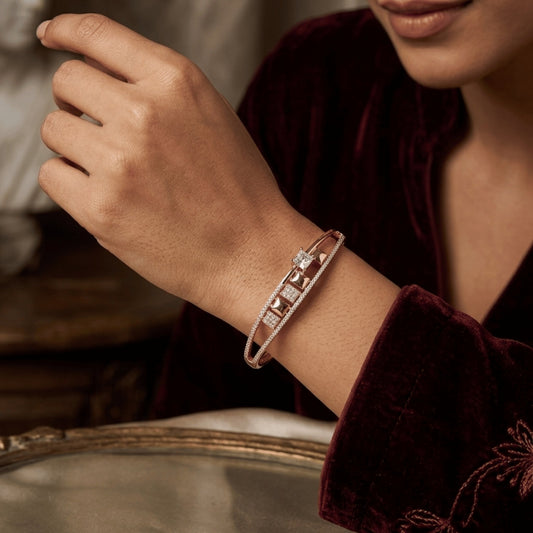 The Rose Gold Geometric Charm Bracelet