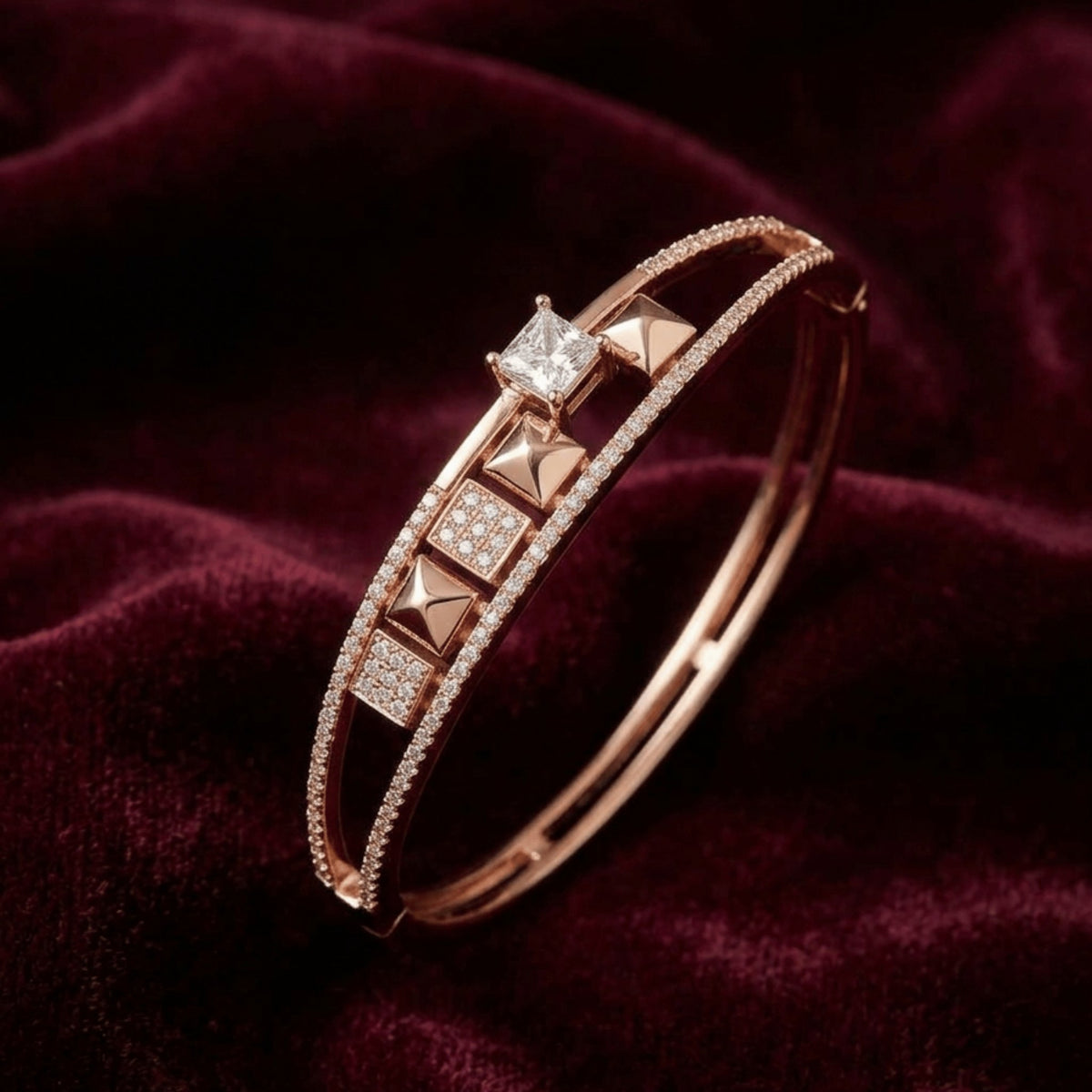 The Rose Gold Geometric Charm Bracelet