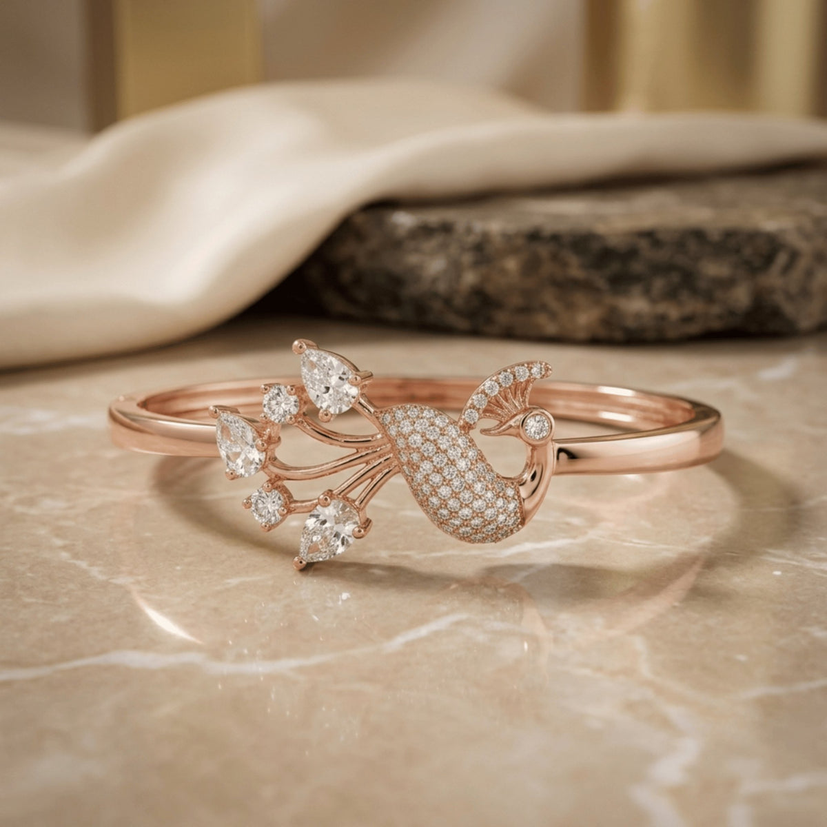 The Rose Gold Peacock Grace Bracelet