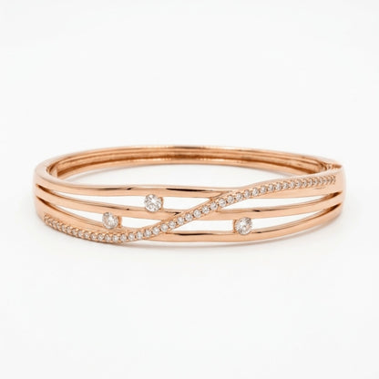 The Rose Gold Infinity Waves Bracelet