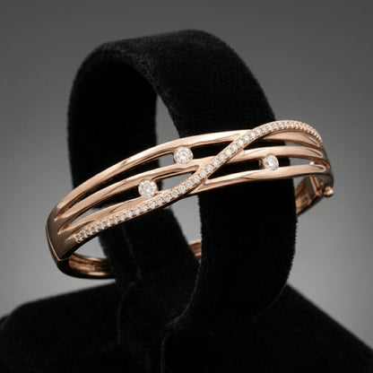 The Rose Gold Infinity Waves Bracelet