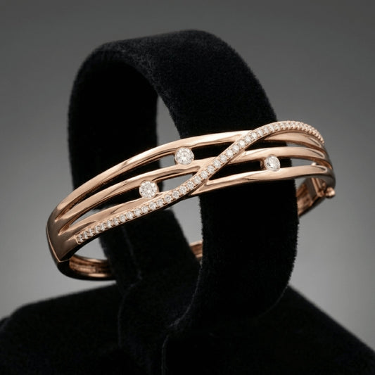 The Rose Gold Infinity Waves Bracelet