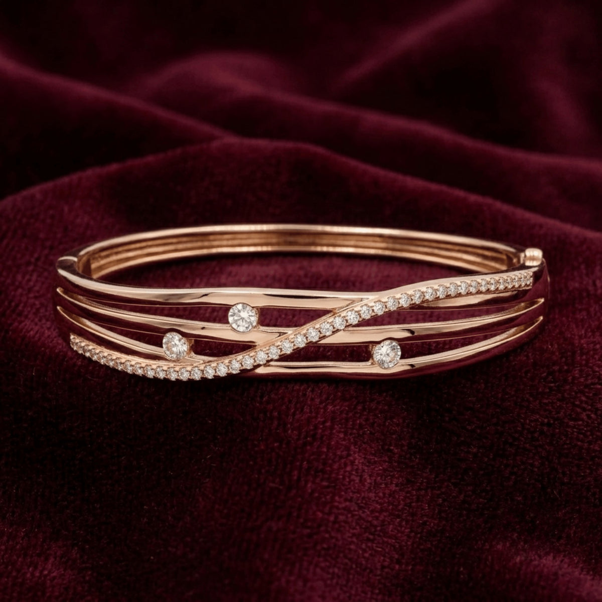 The Rose Gold Infinity Waves Bracelet